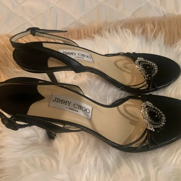 JIMMY CHOO BLACK BEADED SANDAL. - Picture 4 of 5